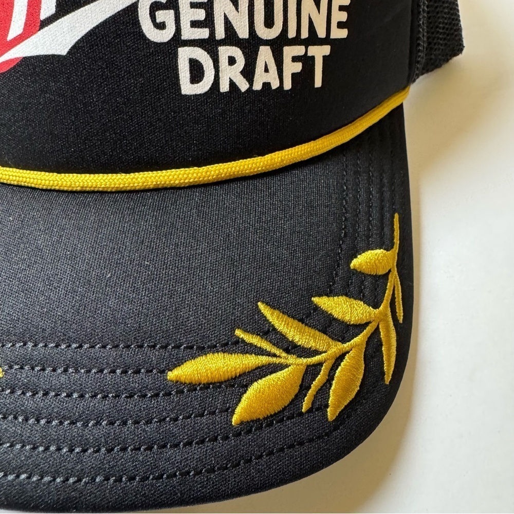 Miller Genuine Draft Leaves Men's Snapback Sport Hat, Black - Picture 9 of 9